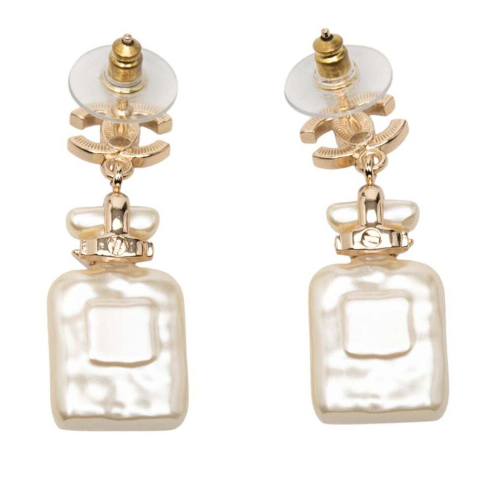 CHANEL Gold Logo Earrings - Picture 2 of 3